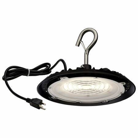 NUVO 80 Watt Hi-Pro Shop Light with Plug - 8 in. Dia. - 4000K - Black Finish - 120 Volt 65/964